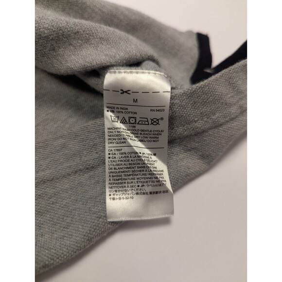 Banana Republic Oraganic Cotton Pique Polo Mens Medium Gray Olive Green - Picture 12 of 12